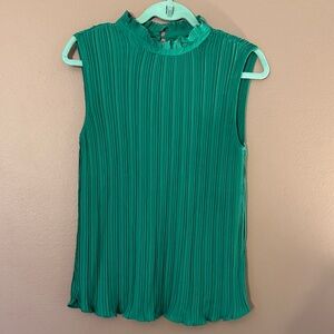 Adrianna Papell Emerald Pleated Blouse